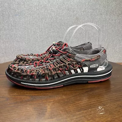 Keen Unseen  Sandals Men's 10 Brown Red Gray Braided Rope Bunge Shoes 1014620 • $39.99