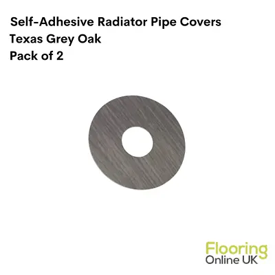 Laminate Radiator Pipe Rose Covers Self-Adhesive Pack Of 2 Texas Grey Oak Shade • £10.99
