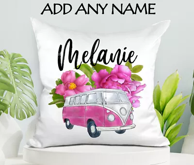 Kombi Camper Van Cushion Cover Pillow Satin - Personalised • $21.15