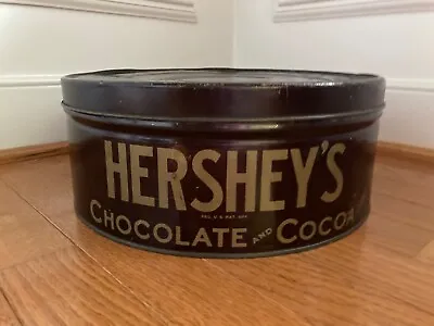 Vintage 1930's 12  Diam. Hershey's Chocolate & Cocoa Advertising Tin • $79.99