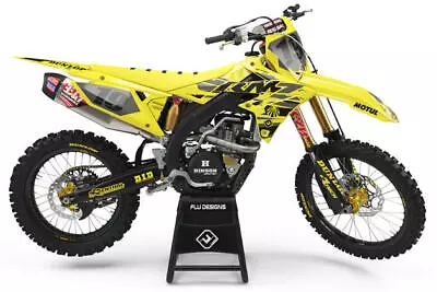 Flu Designs Pro Team Series PTS 6 Graphics Kit Fits Suzuki RM125/RM250 1999-2000 • $73.54