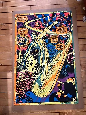 THIRD EYE SILVER SURFER  I'M FREE  MARVEL Black Light Poster #4005 JACK KIRBY  • $500