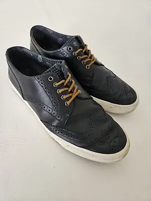 Fred Perry Shoes Mens Lace Up Navy Trainer Style Shoes Size UK 9 Casual • £20