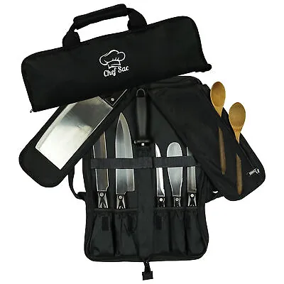 $19.99 • Buy Travel Chef Knife Roll Bag Case | 8 Pockets For Knives & Kitchen Utensils
