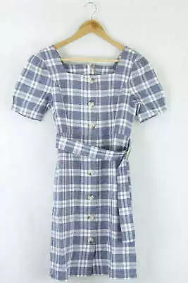 One More Vintage Style Navy Checked Dress - M By Reluv Clothing • $29.71