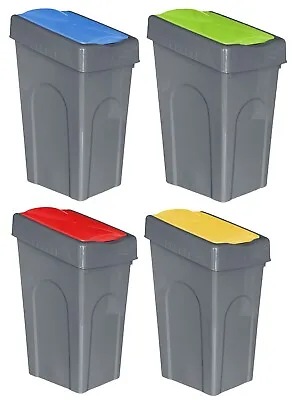 50L Large Plastic Recycling Bin Rubbish Dustbin Recycle Waste Kitchen Outdoor UK • £12.95