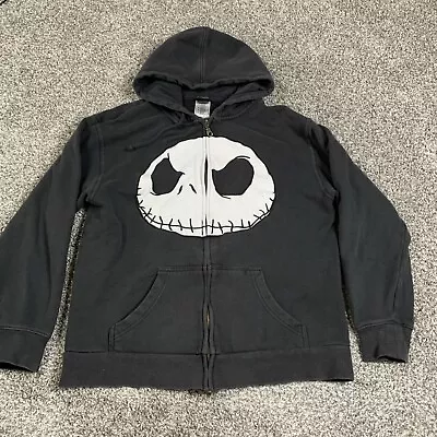 Y2k Tim Burton's The Nightmare Before Christmas Skull Zip Hoodie Jacket Small • $19.99