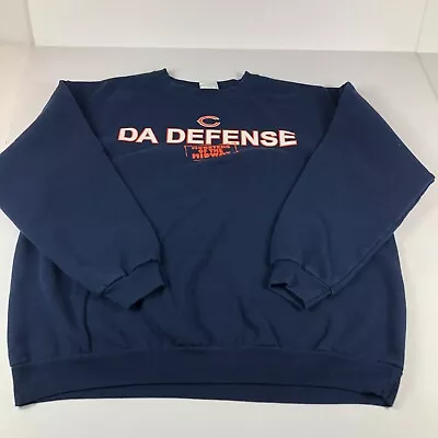 Y2K NFL Da Defense Chicago Bears Sweatshirt Adult Extra Large Blue Crewneck • $29.99