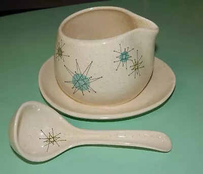 MCM Franciscan Atomic Starburst Mid Century Modern Gravy Boat With Ladle • $89.99