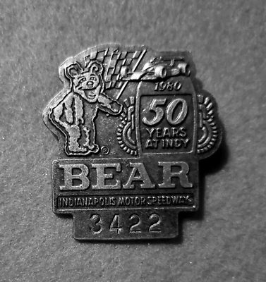 $49 • Buy 1980 Indy 500 - SILVER #3422 Pit Pass Pin Badge - JOHNNY RUTHERFORD Wins!