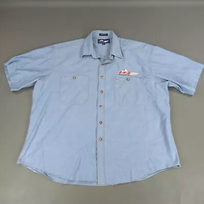 Vintage Ford Tickford Racing FTR Shirt Mens 2XL Blue Button Up Mechanic Official • $19.99