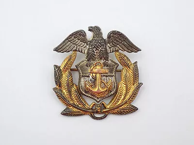 Original WWII US Merchant Marine Sterling Silver Cap Badge • $49.97