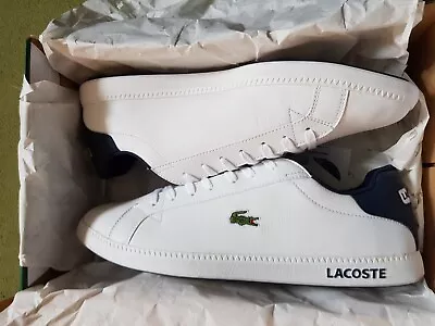 Lacoste Graduate LCR SPM White/Dark Blue Trainers Size 12 • £65