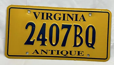$13.50 • Buy 2000's Virginia VA  Antique Vehicle Car License Plate Tag  2407BQ