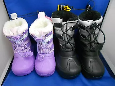 Member's Mark Toddler Boy's Pull On Insulated Snow Boots W/ Bungee Closure 11/12 • $7.50