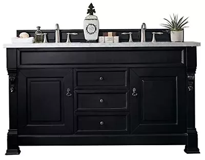 James Martin Vanities Brookfield 60  Double Vanity Antique Black W/ 3 CM • $3444