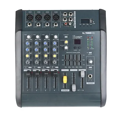 Pro 4 Channel Audio Powered Mixer Power Mixing Amplifier Reverb Amp 16DSP W/ USB • $104.99