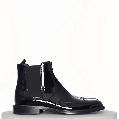 SAINT LAURENT PARIS 995$ Black Army Chelsea Boots - Patent Leather • $595