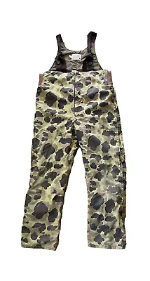 Vtg Cabelas Overalls Camo Gore-Tex Insulated Hunting Bib Pants XL Made In USA • $25