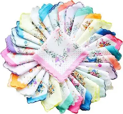 Cocousm Womens Vintage Floral Print Cotton Handkerchiefs Bulk • $9.60