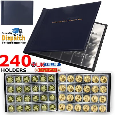 240 Coin Storage Book Album Holder Folder Coins Case Money Penny Collection Uk • £4.39
