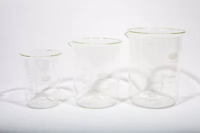 Laboratory Borosilicate Glass Measuring Beaker Set 1000;2000;3000ml - 1 Of Each • £36.50