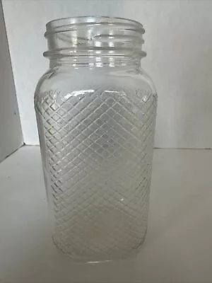 Vintage Diamond Pattern Grid On 3 Sides Canning Jar Quart • $13.99