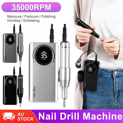 Portable Rechargeable Electric Cordless Nail Drill Machine Art File Manicure Set • $47.45