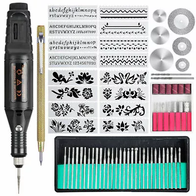 70pcs Engraving Tool Kit Electric Micro Engraver Pen For Metal Glass Manicure • $26.72