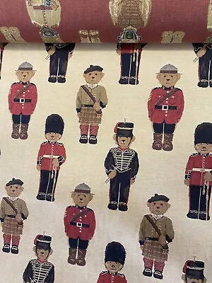 CLASSIC Teddy Bear SOLDIERS Guards Tapestry Woven Upholstery Fabric BTY 56 W • $18.99