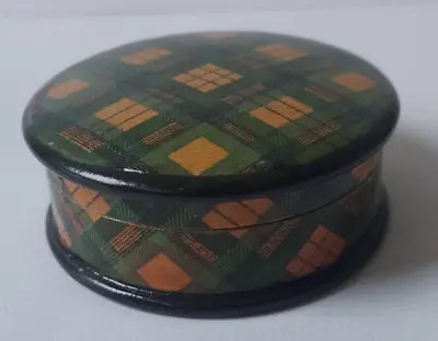 Antique Victorian Tartanware Papier Mache Snuff Box MacDuff Design Scottish • £49.99