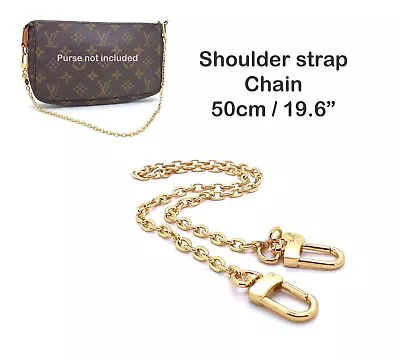 Gold Shoulder Strap Short Oval Chain 50cm/ 19.6  For Pochette Accessoires Clutch • $22.90