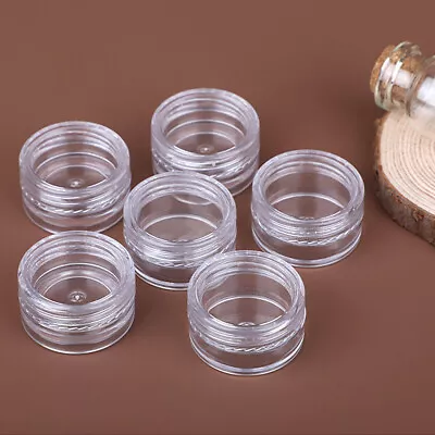 6pcs Cosmetic Container Face Cream Nail Art Sample Pots 6 Mini Spatulas With Lid • £4.54