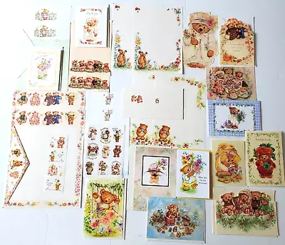 41 Pc Vintage Stationery Lot Mary Hamilton Mary's Bears Teddy Bears Stickers Etc • $20.45