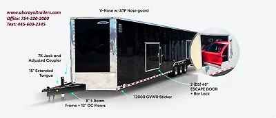 New 2024 8.5 X 36 Enclosed Race Cargo Car Hauler Trailer W/options Composite • $19999