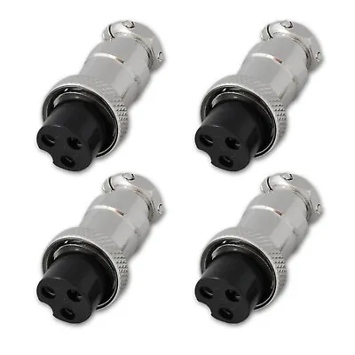 4Aviation Connector 3 Pin Female Plug GX16/3 Panel Mount For Military Use • $16.18