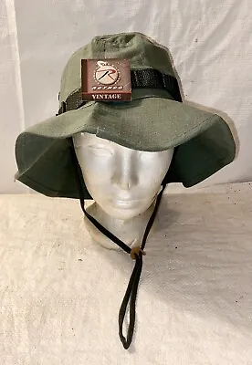 New Rothco Vintage Od Color Military Type Cotton Rip Stop Boonie Hat Size 7-3/4 • $12.99