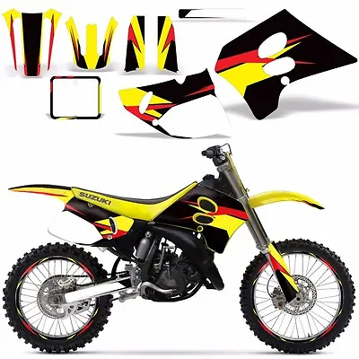 Decal Graphic Kit W/Backgrounds Suzuki RM125 RM 125/250 RM250 Dirt Bike 93-95 XX • $119.95
