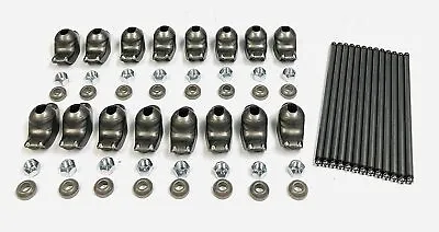 ROCKER ARMS Kit/16+PUSHRODS 1987-02 Chevy 265 305 350 LT1 Self-aligning W/roller • $142.75