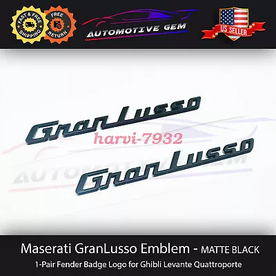 Maserati GranLusso Emblem Matte Black Fender Letter Badge Logo OEM Quattroporte • $36.79