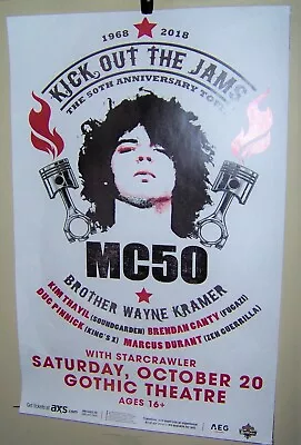 MC5 KICK OUT THE JAMS 50th Anniversay Show Poster Oct 20th 2018 Denver Co COOL • $25