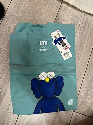 KAWS X Uniqlo Blue BFF Tee SS19 Green Blue Size Small • £25