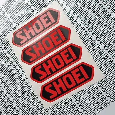 4 X Shoei Stickers Motorcycle Black And Red • $5.98