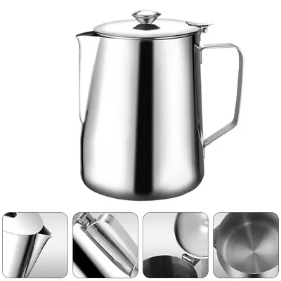  Containers With Lids Milk Jug Stainless Steel Cup Coffee Making Concentrate • £15.28
