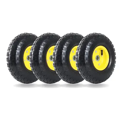 (4 Pack) 10″ Heavy-Duty Tire Wheel - 4.10/3.50-4″ For Hand Trucks Gorilla Cart • $55.10
