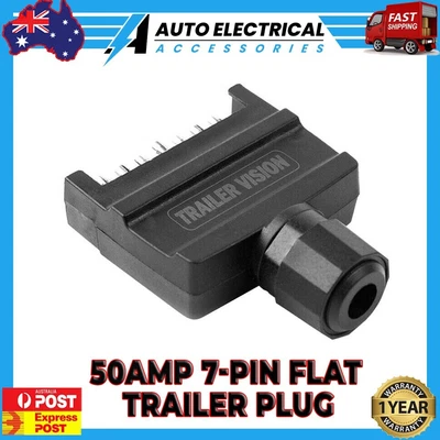 $20.95 • Buy 50A Anderson Plug 7 Pin Flat Trailer Plug With Secure Connect Spring Contacts