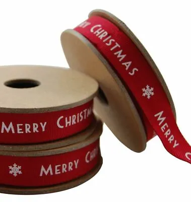 East Of India Merry Christmas Xmas Decoration Gift Pack Designer Ribbon - Red • £2.99