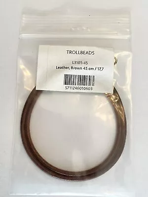 Trollbeads Brown Leather Cord Necklace 925S LAA 17.7  / 45 Cm • $15.99