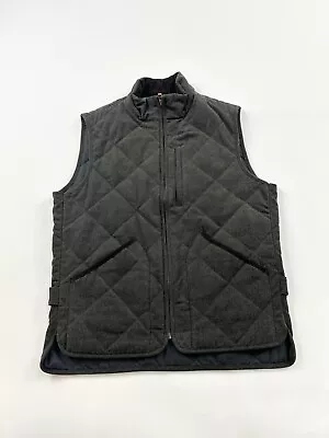 J.Crew Vest Mens Small Gray Full Zip Sussex Primaloft Lined Quilted Outwear • $33.62