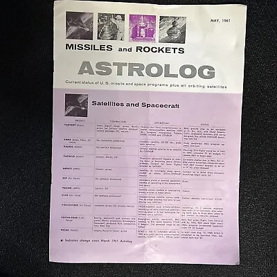 $6 • Buy Missiles & And Rockets Magazine 1961 May ASTROLOG U.S. Satellites Spacecraft